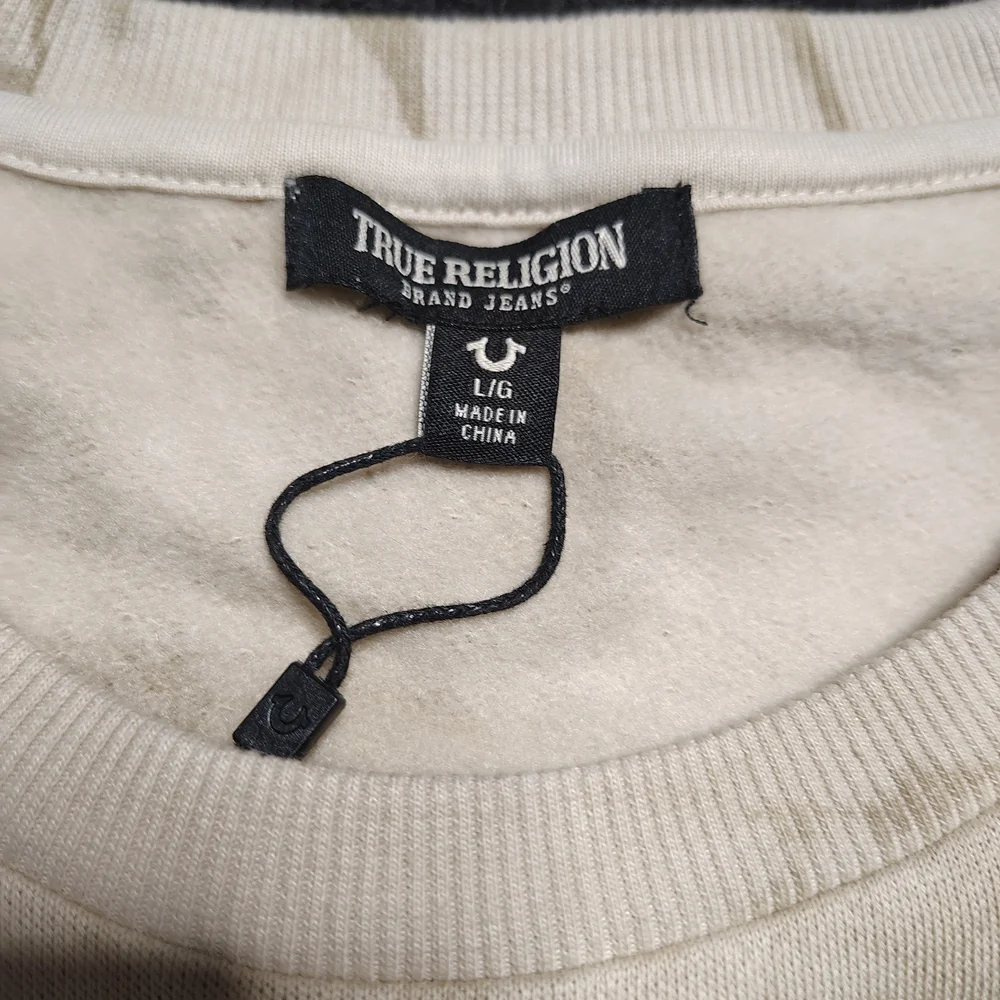 True Religion Beige Tie-dye Debossed Pullover Sweatshirt Mens Large New